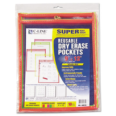 C-Line&reg; Reusable Dry Erase Pockets