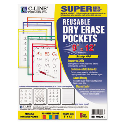 C-Line&reg; Reusable Dry Erase Pockets