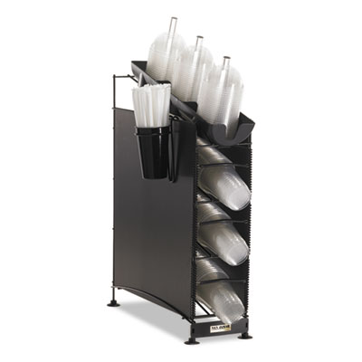 San Jamar&reg; Wireworks&trade; Cup Dispenser and Lid Organizer