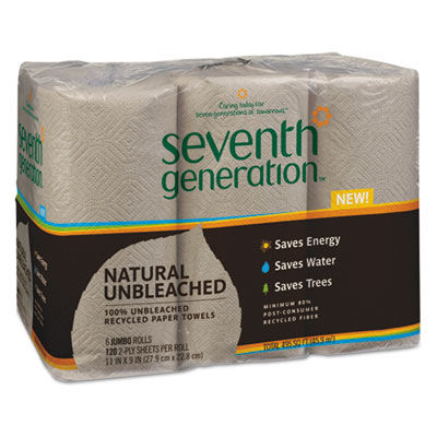 Seventh Generation&reg; Natural Unbleached 100% Recycled Paper Towels
