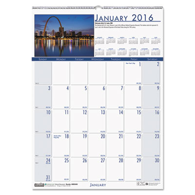 House of Doolittle&trade; Earthscapes&trade; 100% Recycled National Monuments Wall Calendar