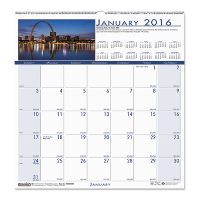 House of Doolittle&trade; Earthscapes&trade; 100% Recycled National Monuments Wall Calendar