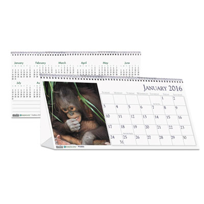 House of Doolittle&trade; Earthscapes&trade; 100% Recycled Wildlife Desk Tent Monthly Calendar with Photos