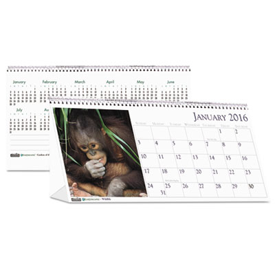 House of Doolittle&trade; Earthscapes&trade; 100% Recycled Wildlife Desk Tent Monthly Calendar with Photos
