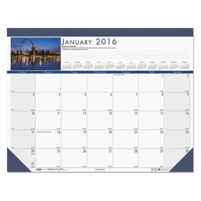 House of Doolittle&trade; Earthscapes&trade; 100% Recycled US Monuments Monthly Desk Pad Calendar