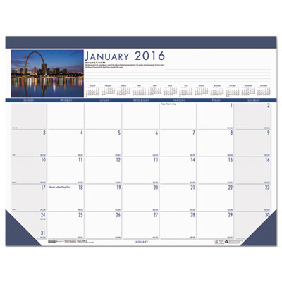 House of Doolittle&trade; Earthscapes&trade; 100% Recycled US Monuments Monthly Desk Pad Calendar