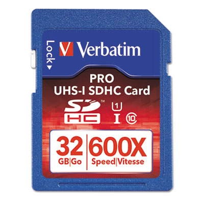 Verbatim&reg; Pro 600X SDHC UHS-1 Memory Card