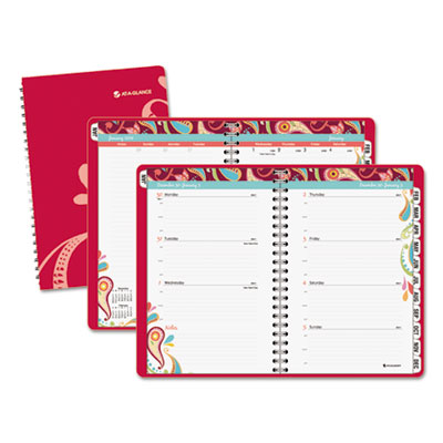 AT-A-GLANCE&reg; Playful Paisley Weekly/Monthly Appointment Book and Planner