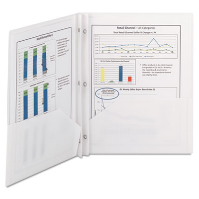Smead&reg; Poly Two-Pocket Folder with Fasteners