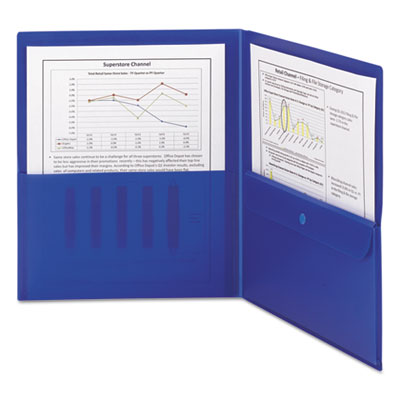 Smead&reg; Poly Two-Pocket Folders with Security Pocket