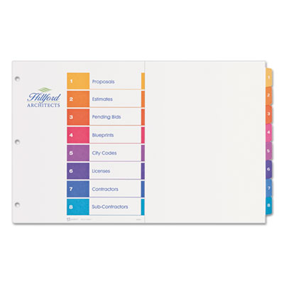 Avery&reg; Ready Index&reg; Customizable Table of Contents 11" x 17" Multicolor Dividers
