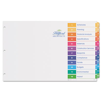 Avery&reg; Ready Index&reg; Customizable Table of Contents 11" x 17" Multicolor Dividers