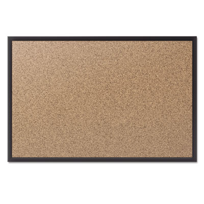 Quartet&reg; Cork Bulletin Board with Black Aluminum Frame