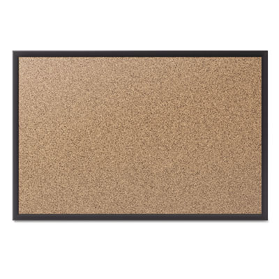 Quartet&reg; Cork Bulletin Board with Black Aluminum Frame