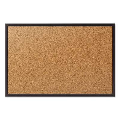 Quartet&reg; Cork Bulletin Board with Black Aluminum Frame