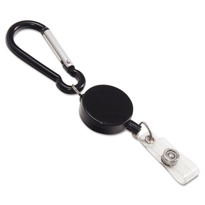 Advantus&reg; Metal Badge Reel/Carabiner Set