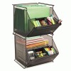 Safco&reg; Onyx Stackable Mesh Storage Bin
