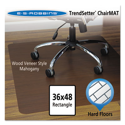 ES Robbins&reg; Wood Veneer Style Chair Mat for Hard Floors