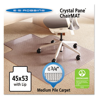 ES Robbins&reg; Crystal Pane&reg; Ergonomic Chair Mat for Carpet