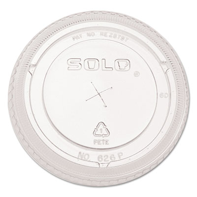 SOLO&reg; Cup Company PETE Plastic Flat Straw-Slot Cold Cup Lids