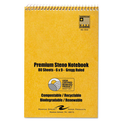 Roaring Spring&reg; USDA Certified Bio-Preferred Steno Book