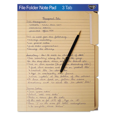 find It&trade; File Folder Note Pad