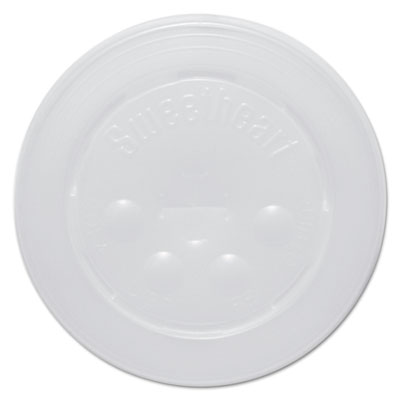 SOLO&reg; Cup Company Polystyrene Plastic Flat Straw-Slot Cold Cup Lids