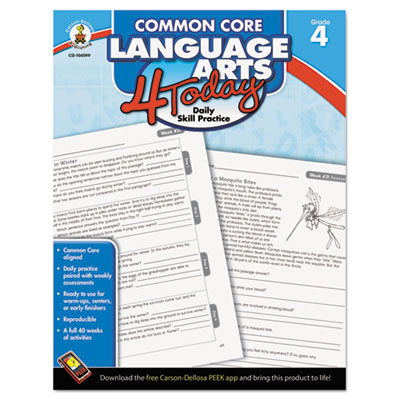 Carson-Dellosa Publishing Common Core 4 Today Workbook