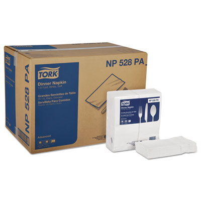 Tork&reg; Advanced White Two-Ply Dinner Napkins
