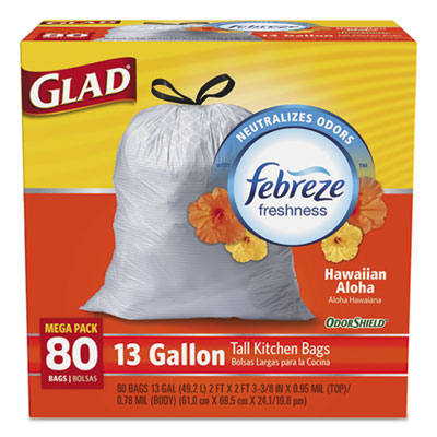 Glad&reg; OdorShield&reg; Tall Kitchen Drawstring Bags