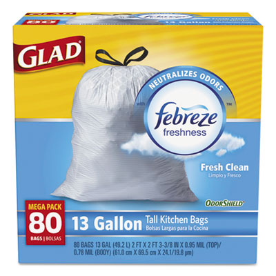 Glad&reg; OdorShield&reg; Tall Kitchen Drawstring Bags