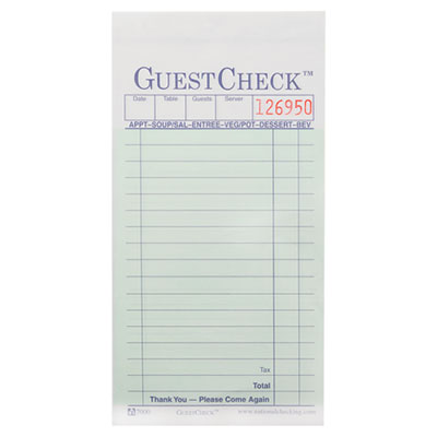 National Checking Company™ Carbonless GuestChecks™ National Checking Company™ Carbonless GuestChecks™