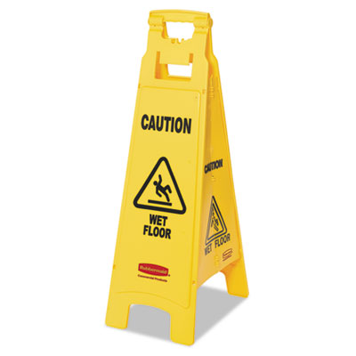Rubbermaid&reg; Commercial "Caution Wet Floor" 4-Sided Floor Sign