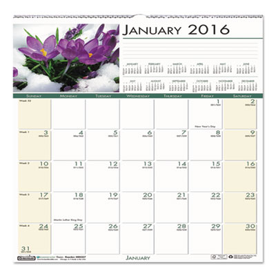 House of Doolittle&trade; Earthscapes&trade; 100% Recycled Floral Monthly Wall Calendar