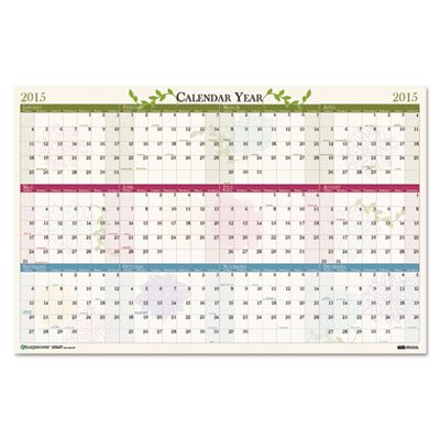 House of Doolittle&trade; Floral Reversible/Erasable 100% Recycled Yearly Wall Calendar