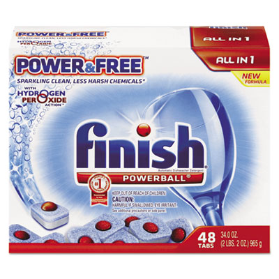 Finish&reg; Powerball&reg; Power &amp; Free&trade; Dishwasher Tabs