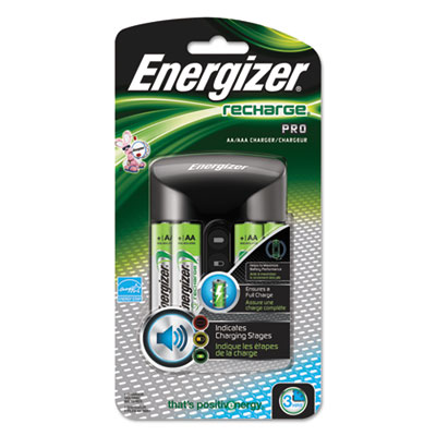 Energizer&reg; Recharge Pro Charger with 4 AA Rechargeable Batteries