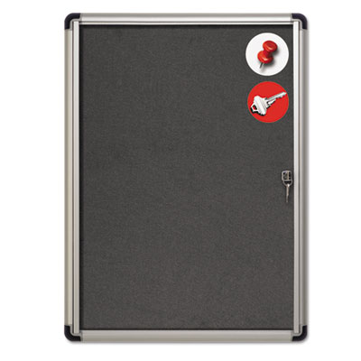 MasterVision&reg; Slim-Line Enclosed Fabric Bulletin Board