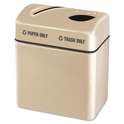 Rubbermaid&reg; Commercial Two-Section Fiberglass Recycling Center