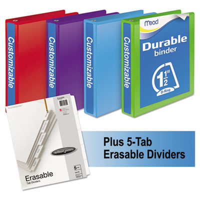Mead&reg; Durable D-Ring View Binder Plus Pack