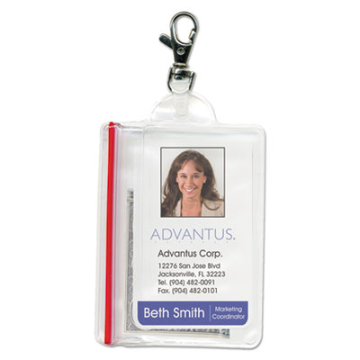Advantus&reg; Sealable Holder with Lobster Claw