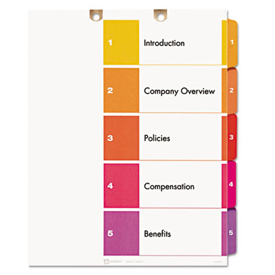 Avery&reg; Preprinted Tab Dividers for Classification Folders
