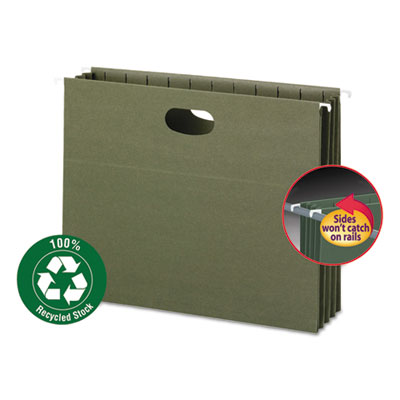 Smead&reg; 100% Recycled Hanging Pockets with Full-Height Gusset
