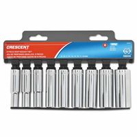 Crescent&reg; 9 Piece 3/8" Drive 6 Point Deep Socket Sets