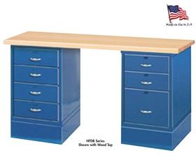 WORK BENCH WITH FILE & DRAWER CABINETS
