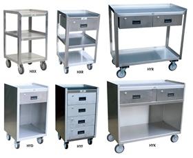 STAINLESS STEEL MOBILE WORK STANDS