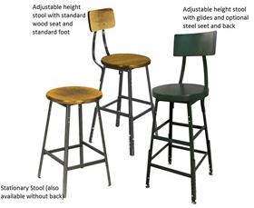 INDUSTRIAL SHOP STOOLS - WITH BACKREST