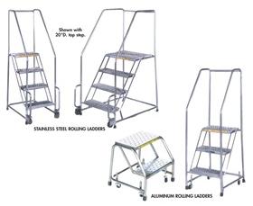 STAINLESS STEEL & ALUMINUM ROLLING LADDERS