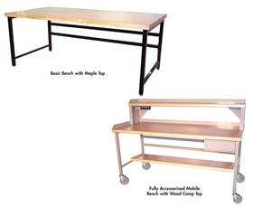 HEAVY-DUTY WORK BENCHES - FULLY ACCESSORIZED WITH WOOD COMP TOP