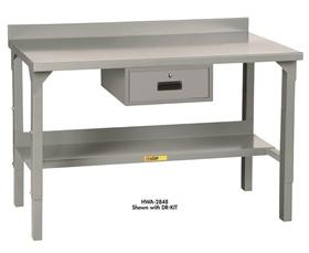 WELDED WORKBENCHES WITH BACKSTOPS